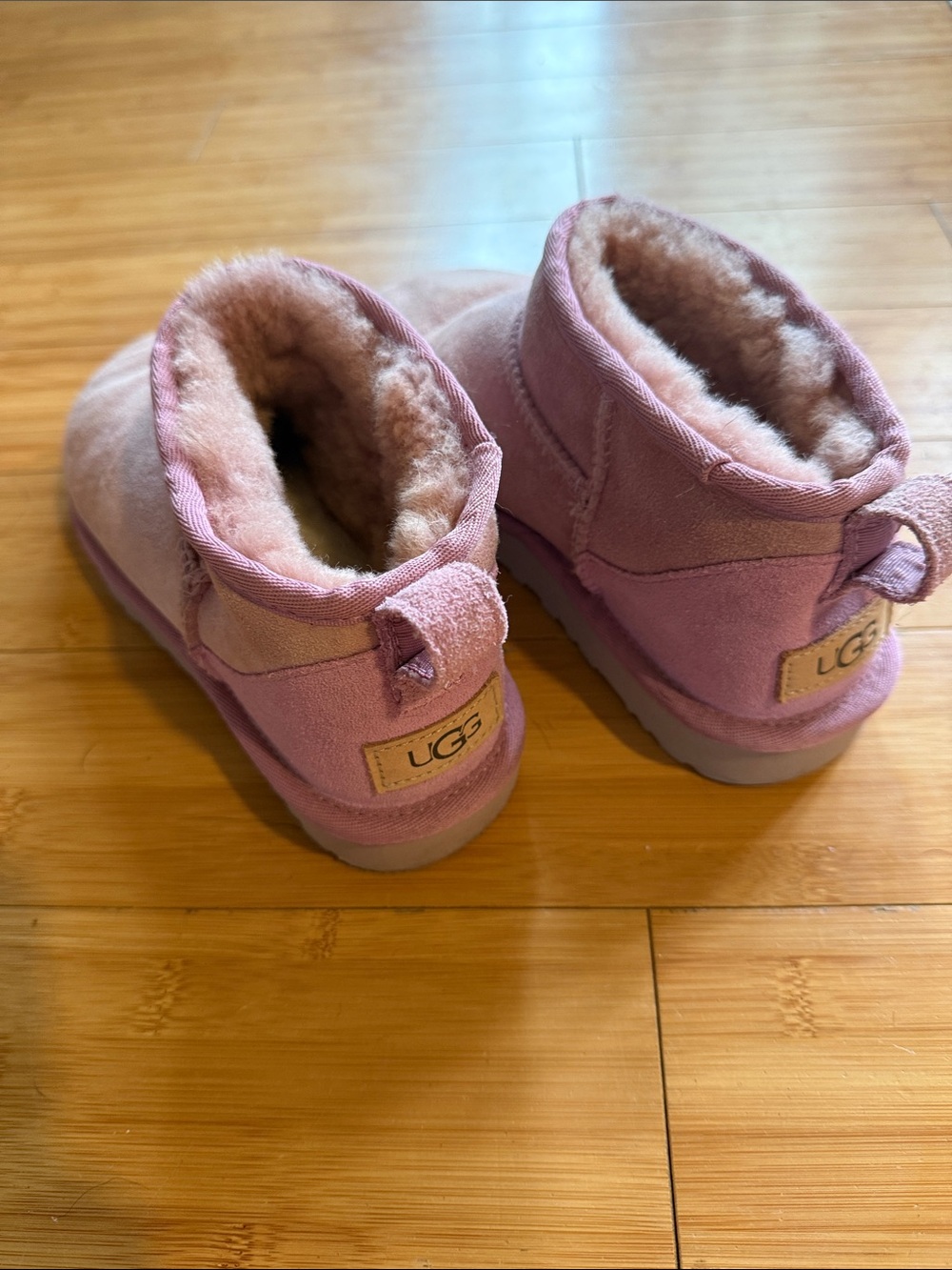 UGG Kids Lavender Sheepskin Ankle Boots